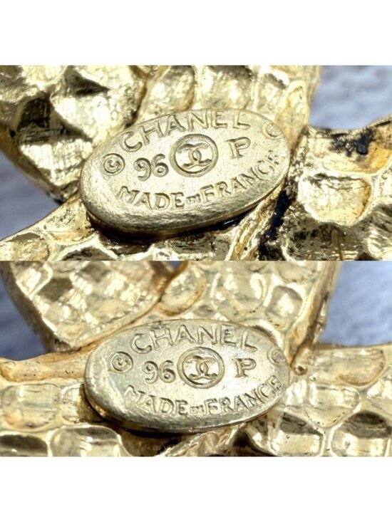 Chanel Big Earrings CC Logo Vintage Swing Gold Plated main image 4